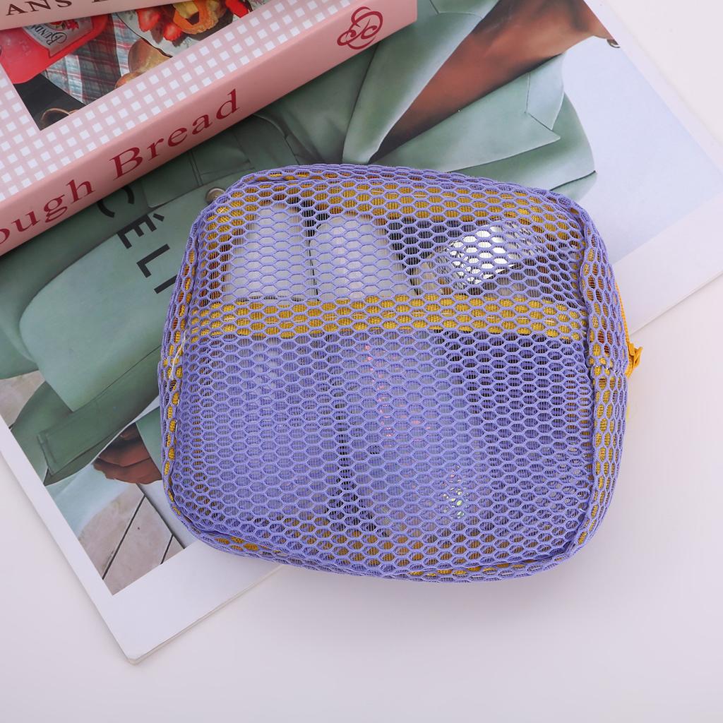 Big Colorful Mesh Makeup Bag for Travel Water-Resistant Cosmetic Organizer Pouch with Zipper for Toiletries Makeup Bag for Women