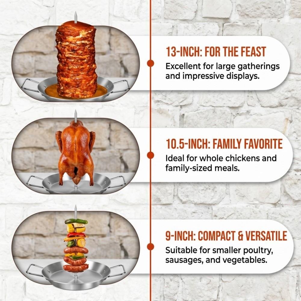 Removable Spikes Vertical Skewer Grill Set Stainless Steel Skewer Grill Set Outdoor Garden
