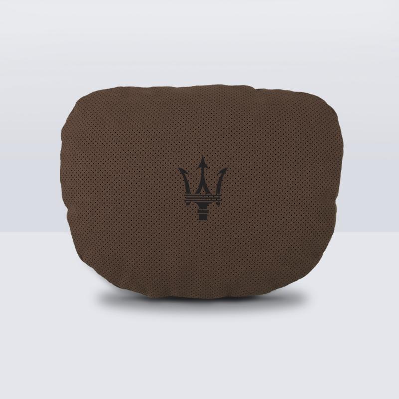 Suede Neck Support Pillow for Maserati Quattroporte, Ghibli, Levante & Maybach Car Seats.