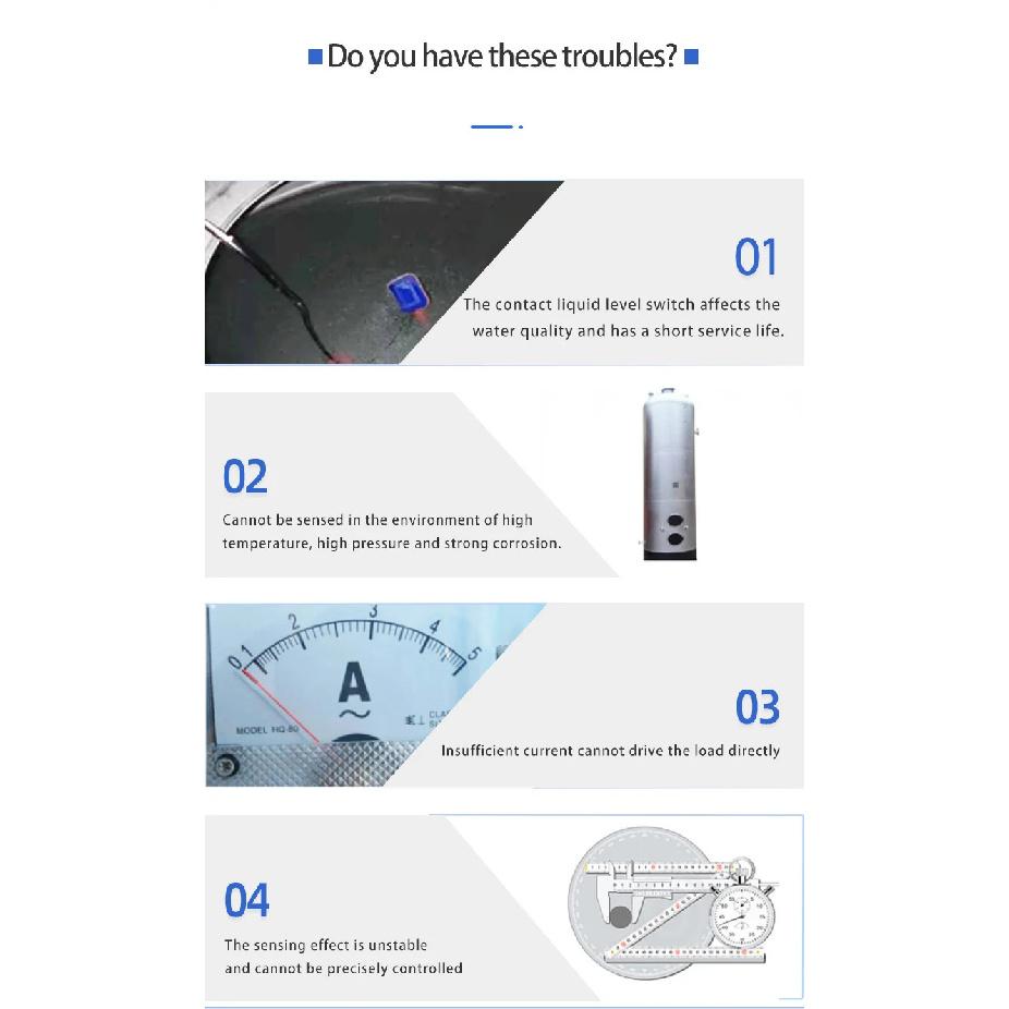 XKC-Y28 Liquid Level Sensor with Built-in 2A Relay,Non-contact Water Detector Sensors for Water Tank Pipelines Flat Container