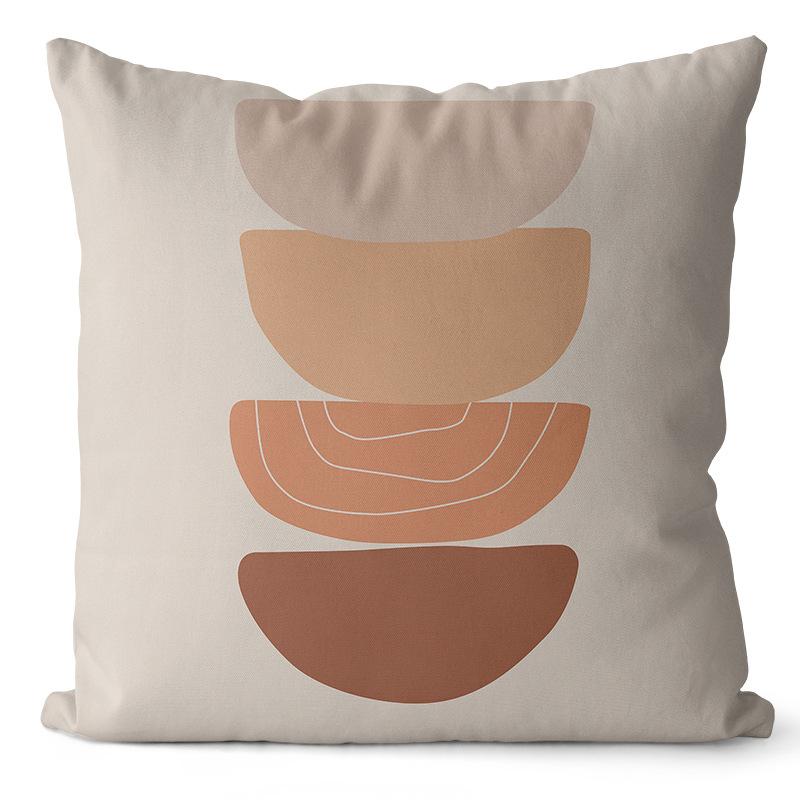 

Cream Printed Throw Pillow Cover Earthy Nordic Abstract Cushion Sofa Car Office Cushion Cover 45 * 45Cm without pillow core