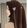 New Handmade Crystal Linen Blend Chiffon Wrap Hijab - Muslim Women Head Cover Scarf with Artistic Patchwork Design