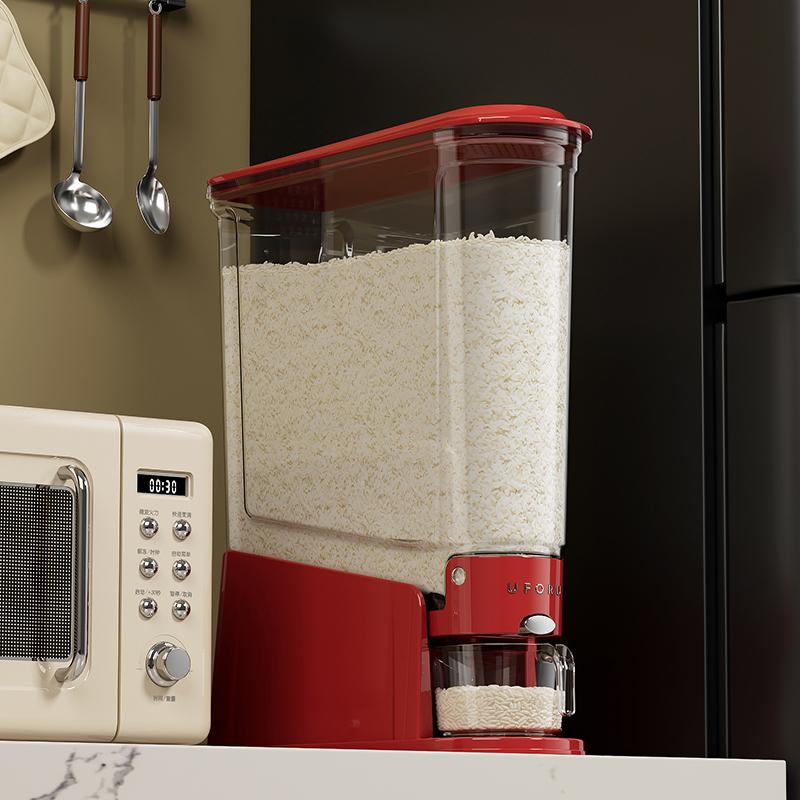 Uforu Press-Type Household Rice Drum Moisture-Proof Sealed Rice Container Slot Grain Storage Drum Food-Grade Organizing Box