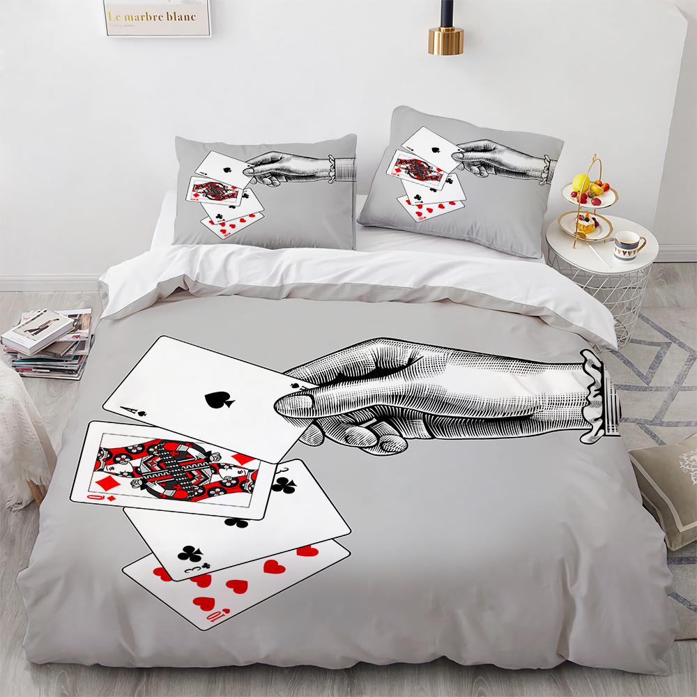 Пододеяльник Покер Набор Карта Огонь Покерная Игра Декор Полиэстер Набор Пододеяльника — фото 4