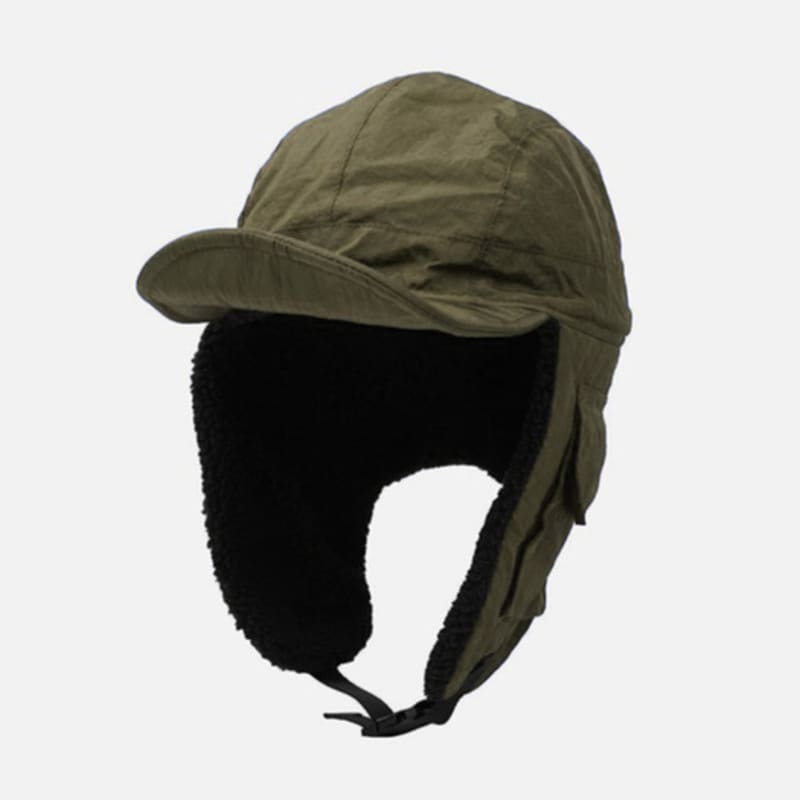 LOOKING4U The Cap Outdoor Pocket Waterproof Earmuff Cap Khaki