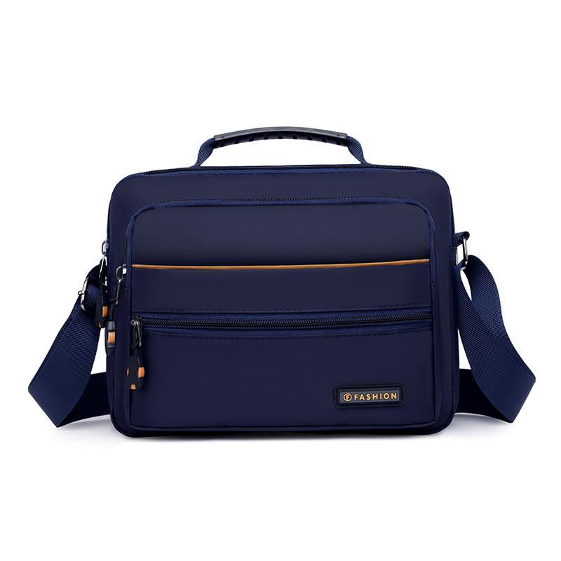 Solid Color Waterproof Shoulder Bag Men's Messenger Bag Large Capacity Crossbody Bag