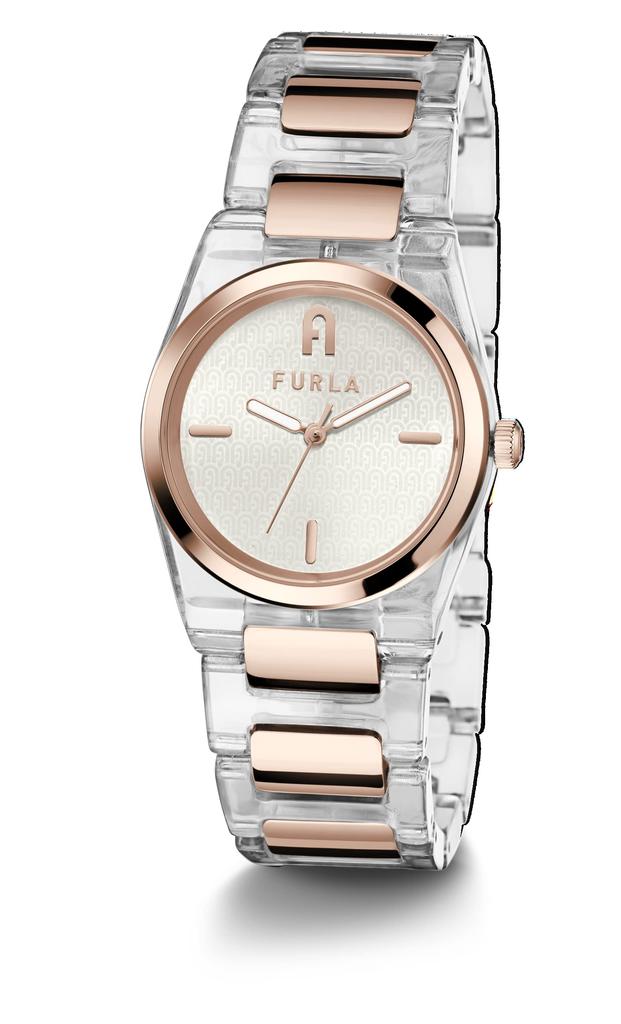 Klokke FURLA TEMPO MINI Hvit Skive Acetat Kvarts Klokke Smykketilbehør WW00028004L3 Klar Hvit [Furla] 32.5MM Dame [Vare]