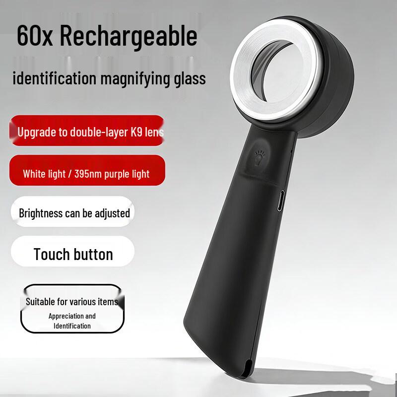 60x Rechargeable LED Magnifier with UV Light