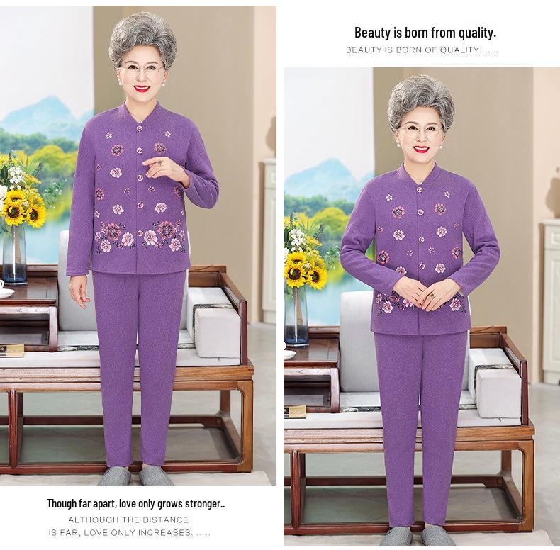 Cozy Autumn & Winter Wear: Cardigans, Warm Velvet Pajama Sets & Thickened Underwear for Middle-Aged & Elderly Women