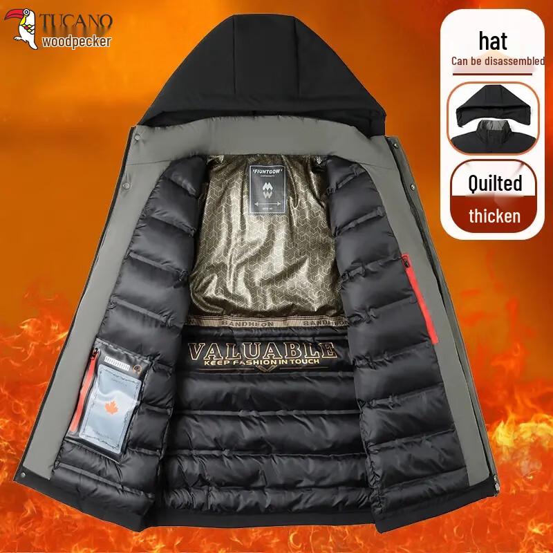 Tucano Men's Thickened Hooded Padded Winter Jacket