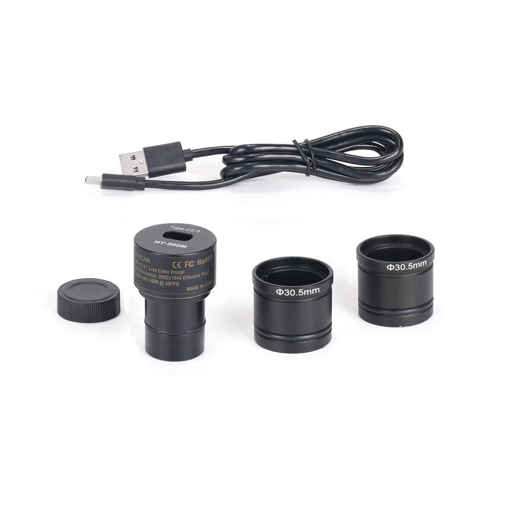 HAYEAR Digital Eyepiece for Biological 5MP Upgrades Biological Stereo Includes Ring Adapter for Biological and Stereo Microscopes Microscopes, Type-C