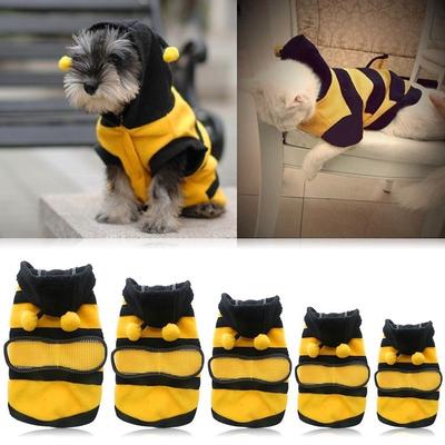 Bee Pet Cucciolo Cappotto Abbigliamento Vestito Pile Vestiti Cane Gatto Felpa Con Cappuccio Costume Elegante Halloween Cosplay Maglione Felpe Con Cappuccio Per Cani