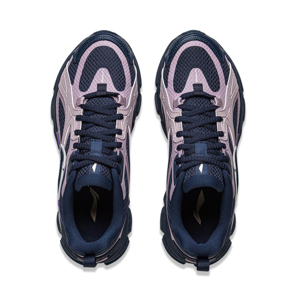 Li Ning Xiaoyao Retro Trendy Shock Absorbing Lightweight Rebound Low Top Casual Running Shoes Women sneaker Blue Purple ARXV004-2