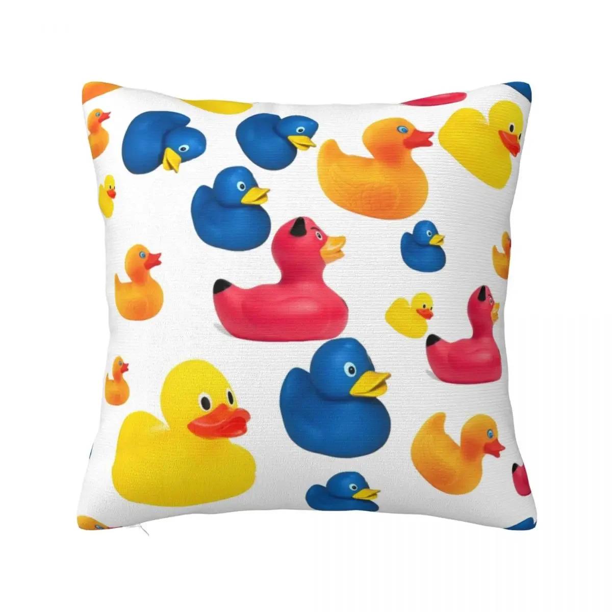 

Красочная наволочка с узором резиновых уточек, чехол для подушки, креативная декоративная наволочка на молнии для дивана 40x40cm бежевый