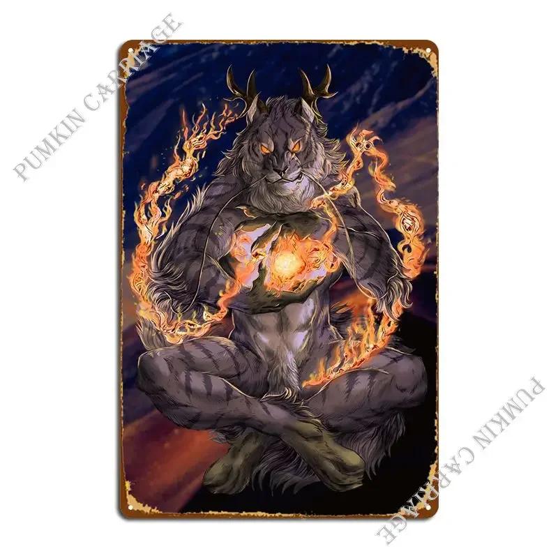 Fire Manipulator Metal Plaque Poster Club Party Garage Painting Designing Designing Tin Sign Poster 20x30cm(7.8x11.8inch)