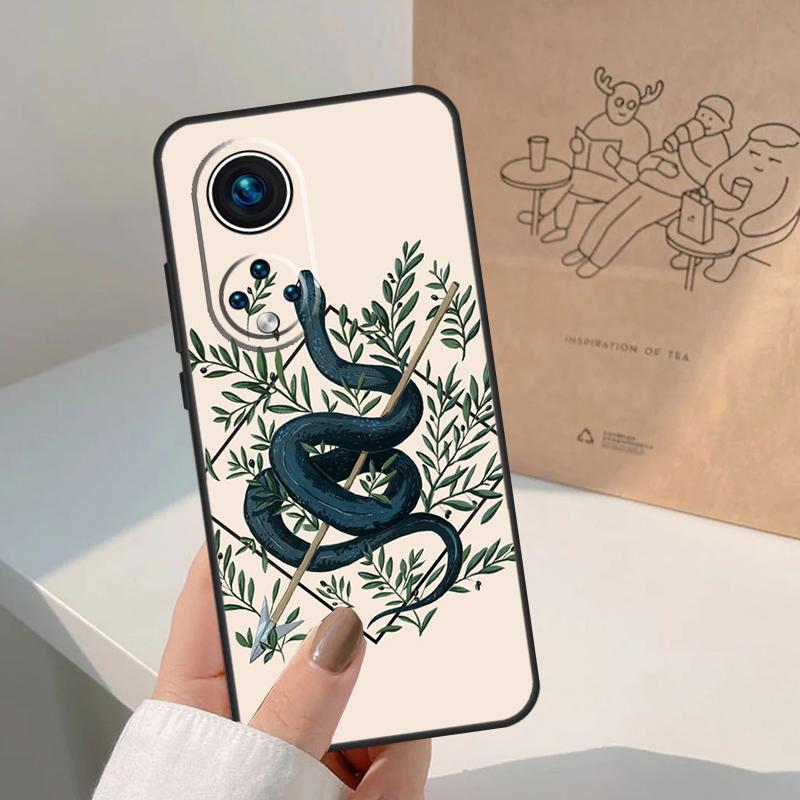 The Snake and Fern Case For Honor Magic 7 Lite 5 6 8 Pro Cover For Honor 400 200 90 70 50 X8a X8b X9a X9b X9c