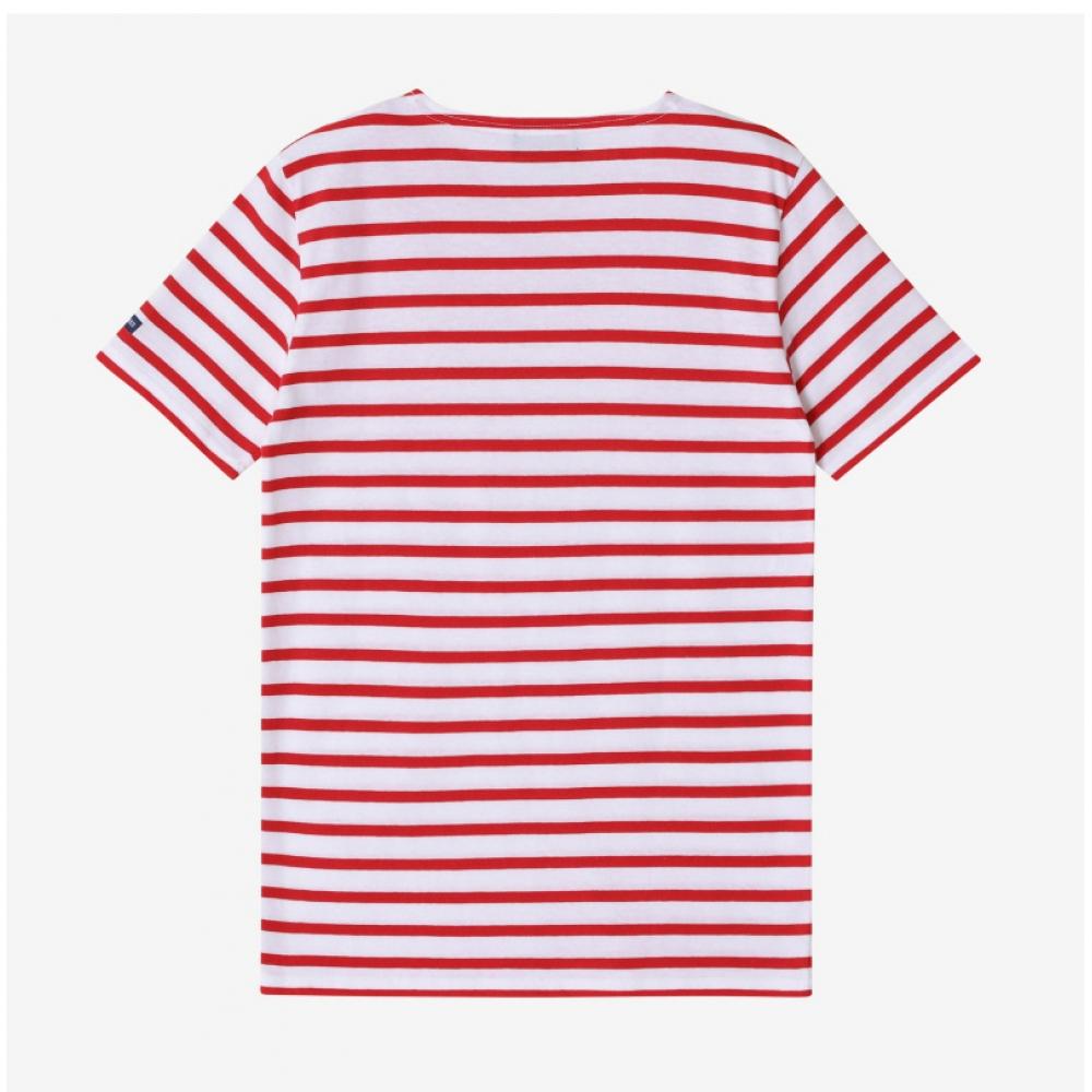 SainT James Maglietta a Maniche Corte per Bambini Striscia Moderna 2068 Neige Tulipe