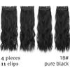 Light Blonde Long Wavy Clip On Hair Extension Synthetic Fiber Natural Wavy 4 Pieces Daily Wear Invisible Hairpiece KTB