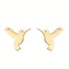 Silver Plated Hummingbird Stud Earrings, Minimalist Tiny Bird Studs, Dainty Animal Jewelry for Women