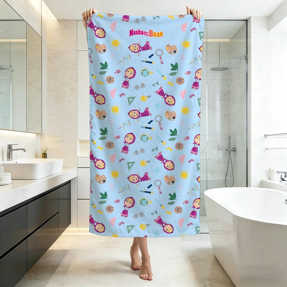 Cute M-Masha and the BearS Towel Five-Star Hotel Quality Eco-Friendly Ultra Soft Thick Towels & Beach Towels