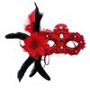 Glittering Feather Plastic Face Cover For Halloween Parties Easy To Wear Costume Mask With Rhinestones Decoration