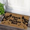 Chicken Shit" Doormat-Humorous Welcome Mat with Rooster Pattern, Polyester, Machine Washable, Front Door Mat, Chicken Decoration