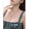 Blue & White Gradient Crushed Ice Heart Necklace - Women's Light Luxury Niche Clavicle Chain, Cool Original Design.
