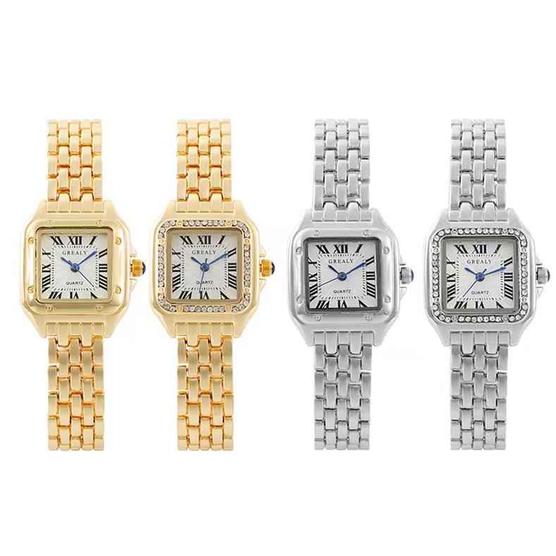 Luxury Square Women's Watches Brand Ladies Quartz Wristwatch Classic Silver Simple Femme Steel Band Relogio Feminino