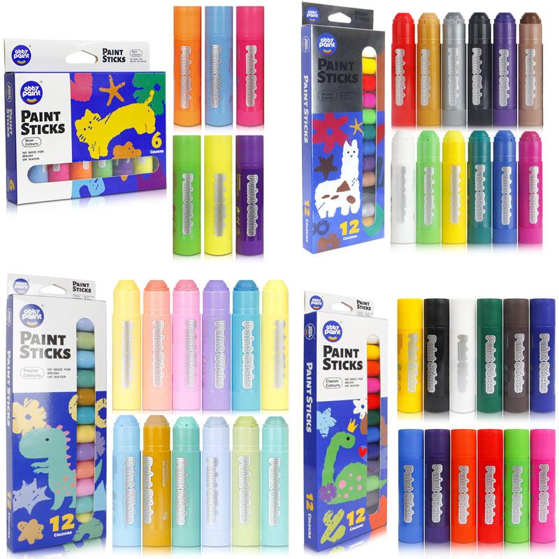 

Quick-Dry Fluorescent Wax Crayons DIY Water-Based Solid Gouache Sticks for Window Art Egg Tempera
