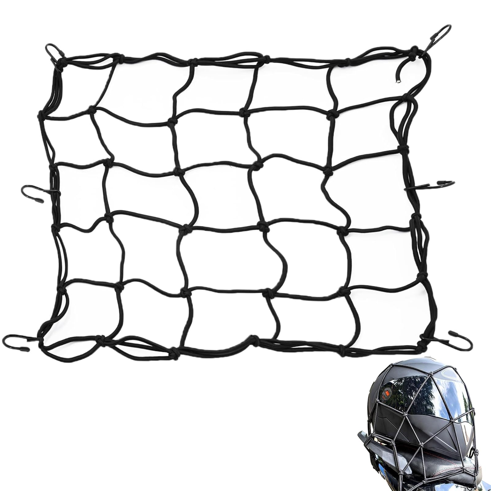 

Meltryllis Touring Net, Bike Net, For Motorcycles, Stretchable, Luggage, Touring, Camping, Prevents Loads From 40cm×40cm чёрный