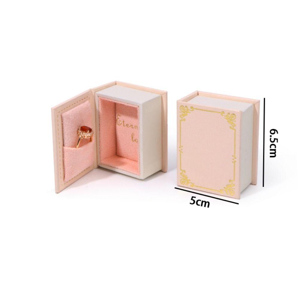 Flip Lid Ring Box Retro Jewelry Gift Storage Box New Ring Holder