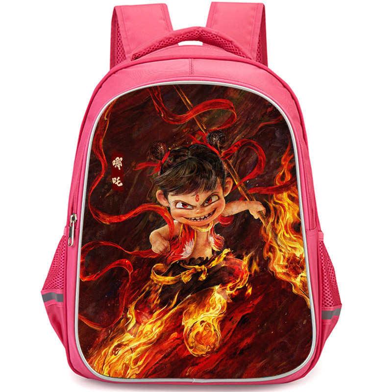 Nezha 2 Mo Tong Nao Hai Ao Bing Girls School Backpack Lightweight Oxford Bookbag Large Capacity For Elementary Students