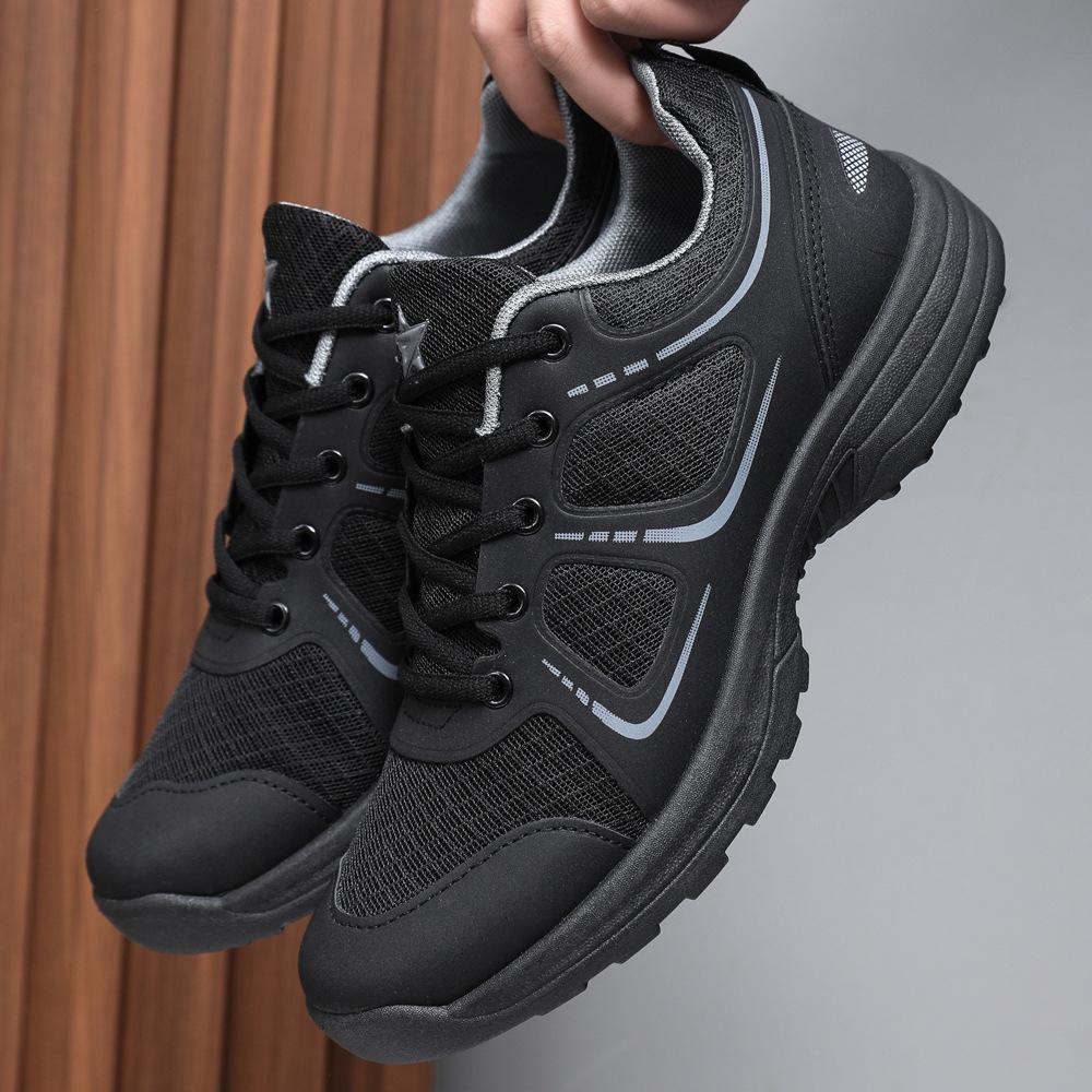 Training shoes Spring and autumn running shoes Black mesh breathable wear-resistant ultra-light training casual