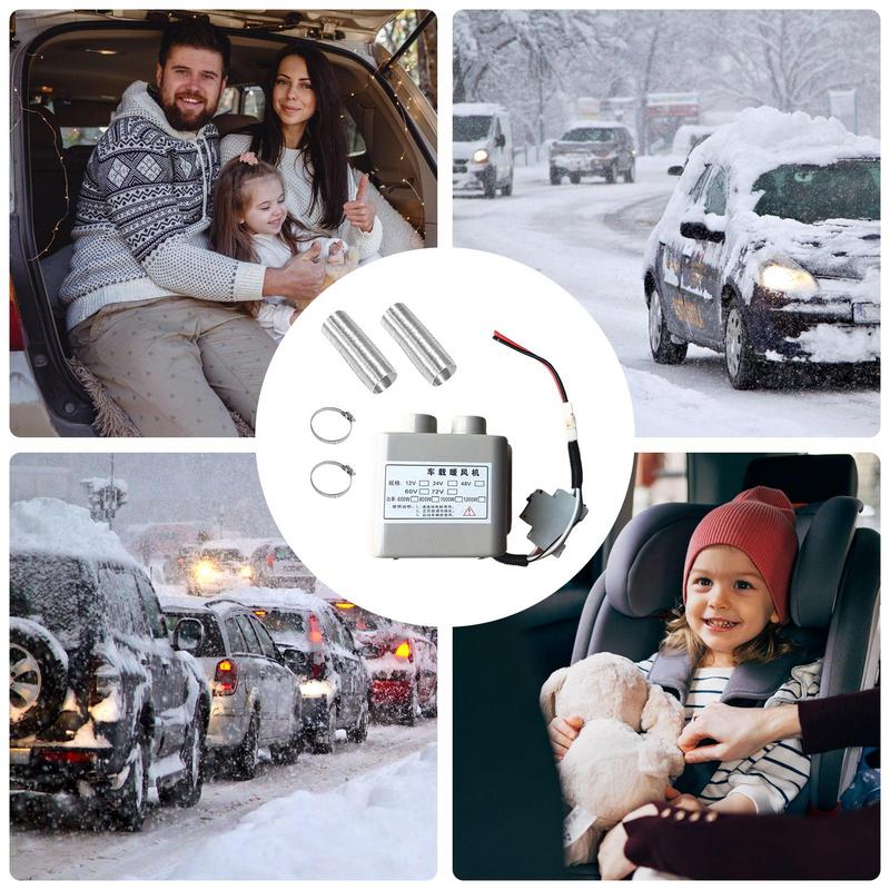 Portable Car Parking Heater Double Air Outlet Car Heater 48V 60V 72V For Winter Vehicles Safety Driving Defogger Heating Warmer