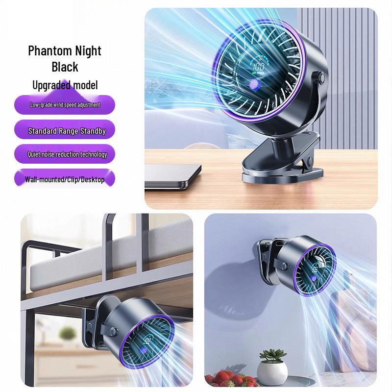 Přenosný USB dobíjecí klipový ventilátor - Tichý, Silný vítr, Ideální pro stolní a venkovní použití