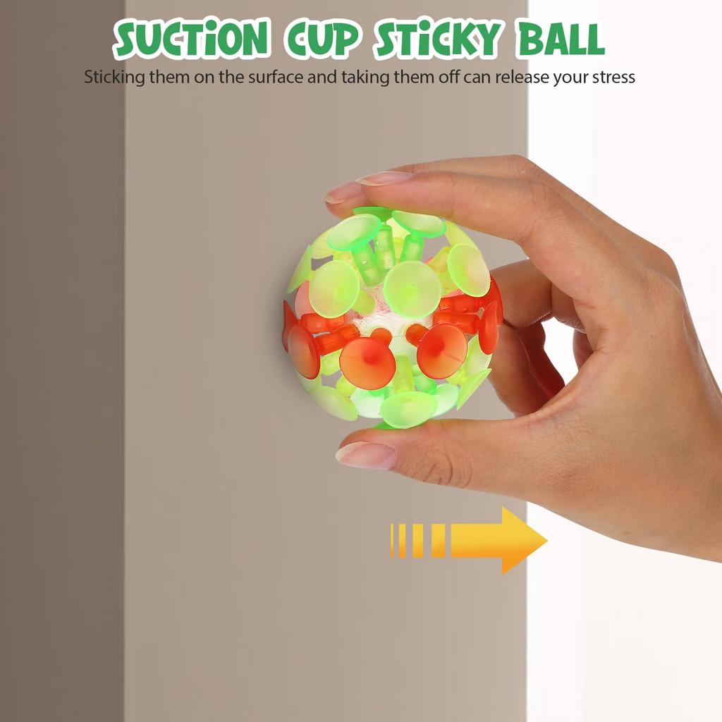 Toyvian Suction Cup Toys, Suction Balls, Bounce Balls, PVC Ball Toys, Fun for Bathtime and Parent-Child Play, Gift for Boys and Girls, 10 Pieces