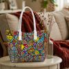 Colorful Geometric Print Tote Bag Large Capacity Daily Casual Shoulder Bag for Women Shopping Travel