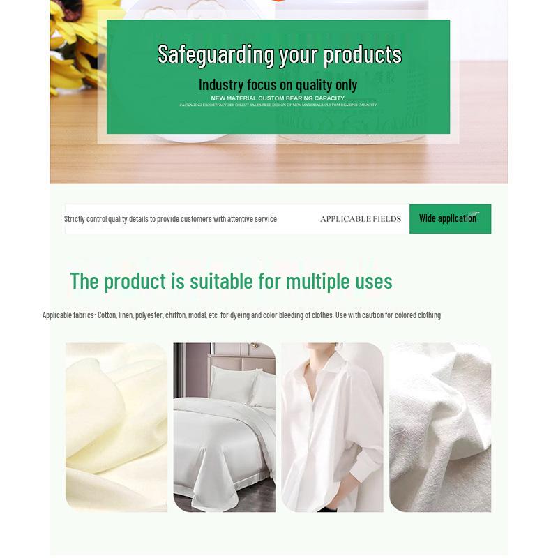 Fabric Color Remover and Whitening Bleach for Stained and Yellowed White Clothes