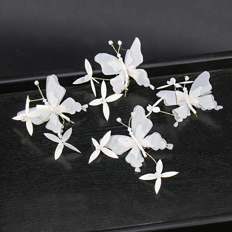 Guofeng Ju Jingyi Style Fairy Butterfly Hanfu Hair Accessories Set with Tassel Hair Clip and Hairpin
