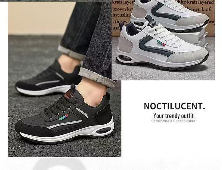 Men's Lightweight Waterproof Running & Work Shoes - Comfortable, Thick Sole, Casual Outdoor Sneakers for Spring & Autumn