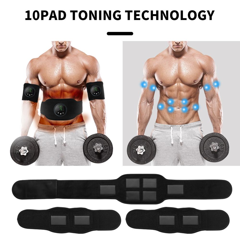 ABS Stimulator Bauchtrainer EMS Muskelstimulator Bauchstraffungsgürtel Bauch Taille Arm Bein Gewichtsverlust Zuhause Büro Fitness Arbeit Praktische Anwendung