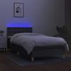 Box Spring Bed with Mattress & LED Dark Grey 100x200 cm Fabric