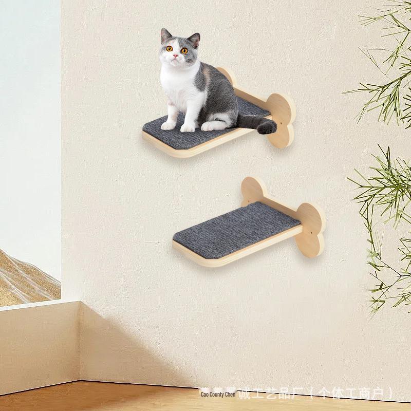 In-Stock Wall-Mounted Cat Tree & Climbing Frame with Jumping Platform, Perch, Hammock, and Stairs