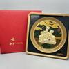 Golden Arowana Three Sheep Prosperity 3D Gold Foil Painting Ornament for Office or Business Opening