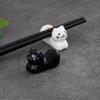 2pcs Cute Cartoon Dog Cat Ceramic Chopsticks Holder Chopstick Holder Stand Practical Fashion Chinese Kitchen Tableware Utensil