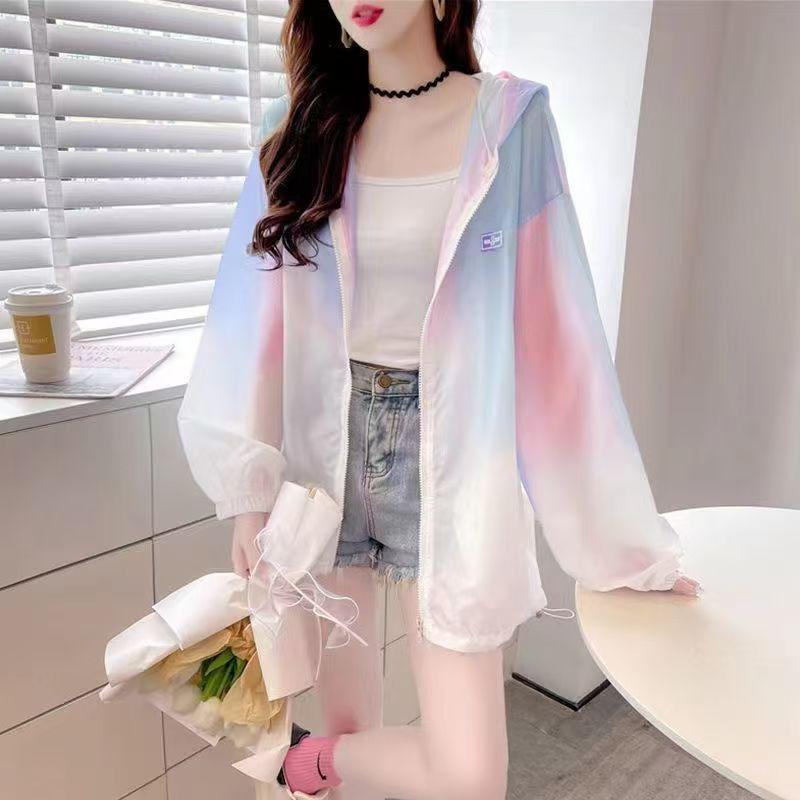 Schnelltrocknend Atmungsaktiv Sonnenschutzmantel Damen Leichter Mantel UV-Schutz Dünne Jacken Passender Schicker Hoodie Süßer Lässiger Regenmantel