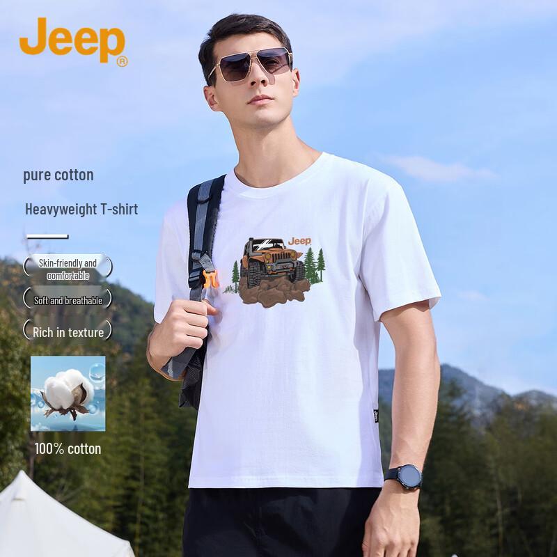 JEEP Men s 100% Cotton Summer Outdoor T-Shirt L