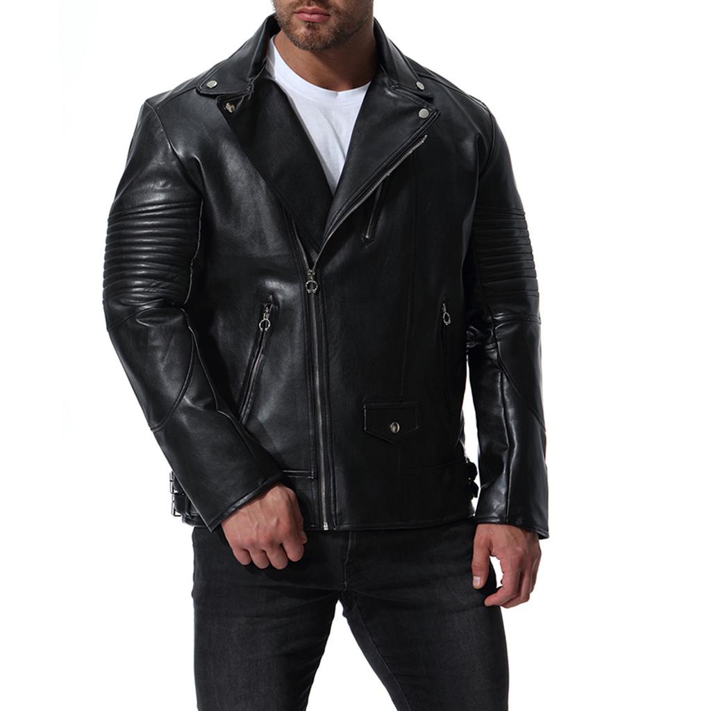 Autumn new large size, European and American men's locomotive leather jacket, men's leather jacket, jacket XB