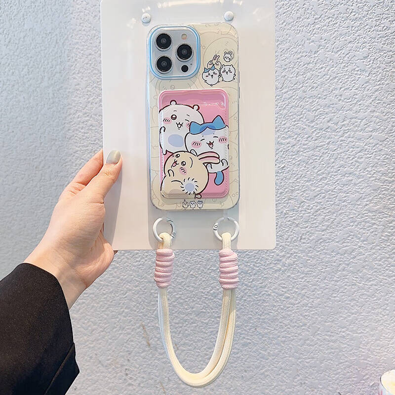 Card bag lanyard cute Jiyika wow suitable for Apple 16Promax mobile phone case iPhone13 anti-drop protective case