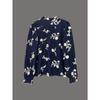 Women's Fall Winter Floral Print Long Sleeve Blouse Lapel Collar Lantern Sleeve Button Down Casual Elegant Shirt Top